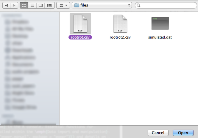 A popup window as it appears in OSX (Mountain Lion)